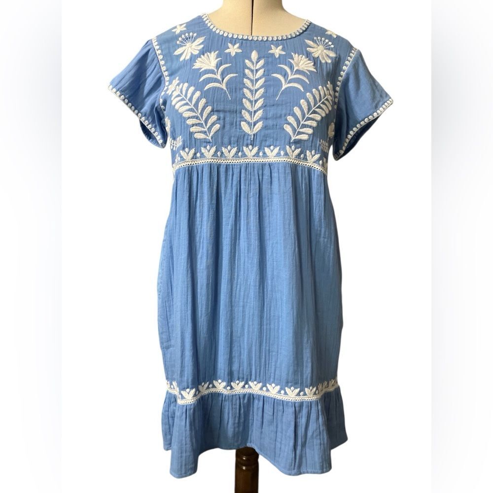 Sigrid Olsen New with Tags Dress Size M Double Gauze Cotton Vacation Summer